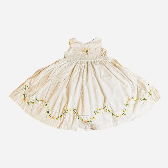 Willoughby Embroidered Floral 100% Cotton Keyhole Back Lined 3T White Dress - Picture 1 of 9
